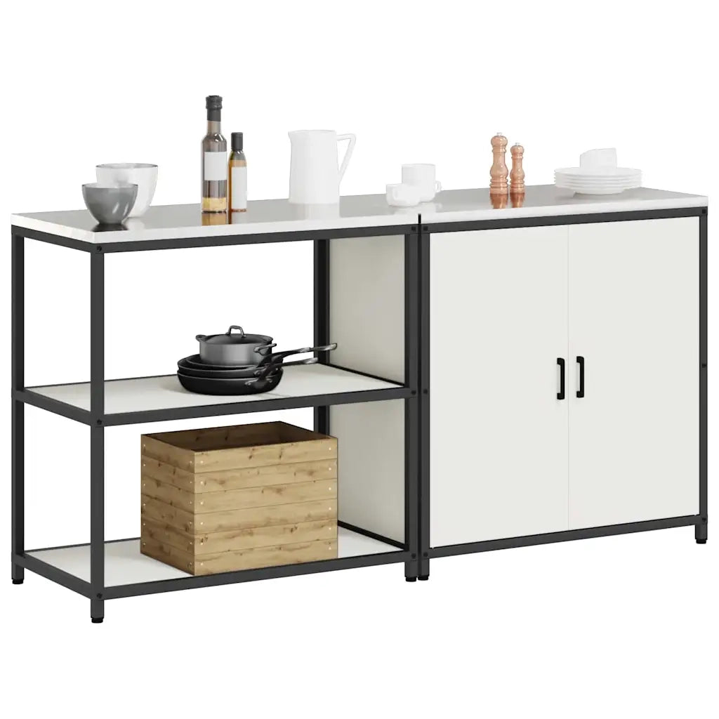 Set di Stoccaggio per Cucina con lo scaffale 2 pcs Bianco