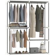 Armadio Aperto con Ripiani e Appendiabiti ¨C Zephmum ¨C Grigio 142x43x185 cm