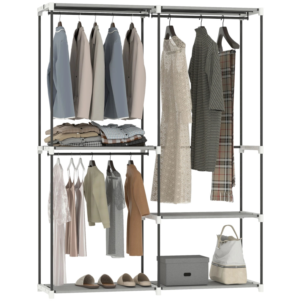Armadio Aperto con Ripiani e Appendiabiti ¨C Zephmum ¨C Grigio 142x43x185 cm
