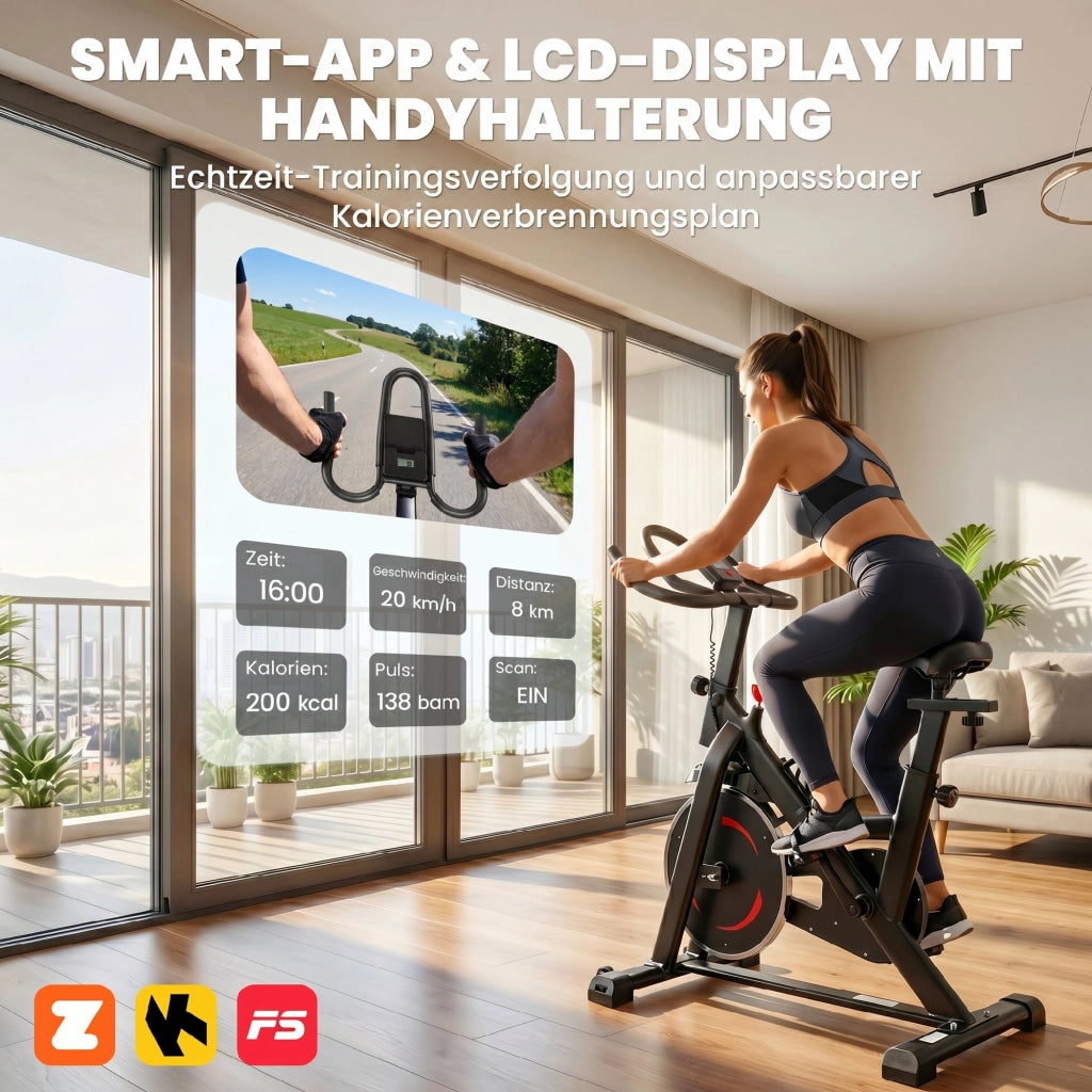 Ciclismo Indoor Bicicletta ¨C zephmum ¨C Regolabile con APP Magnetica LCD