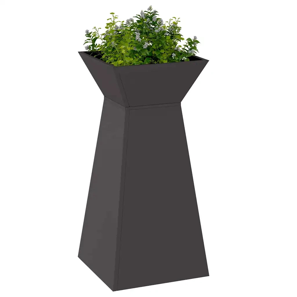 Vaso a Pilastro-Fioriera da Esterno-Contenitore per Piante Nero 35 x 35 x 73 cm