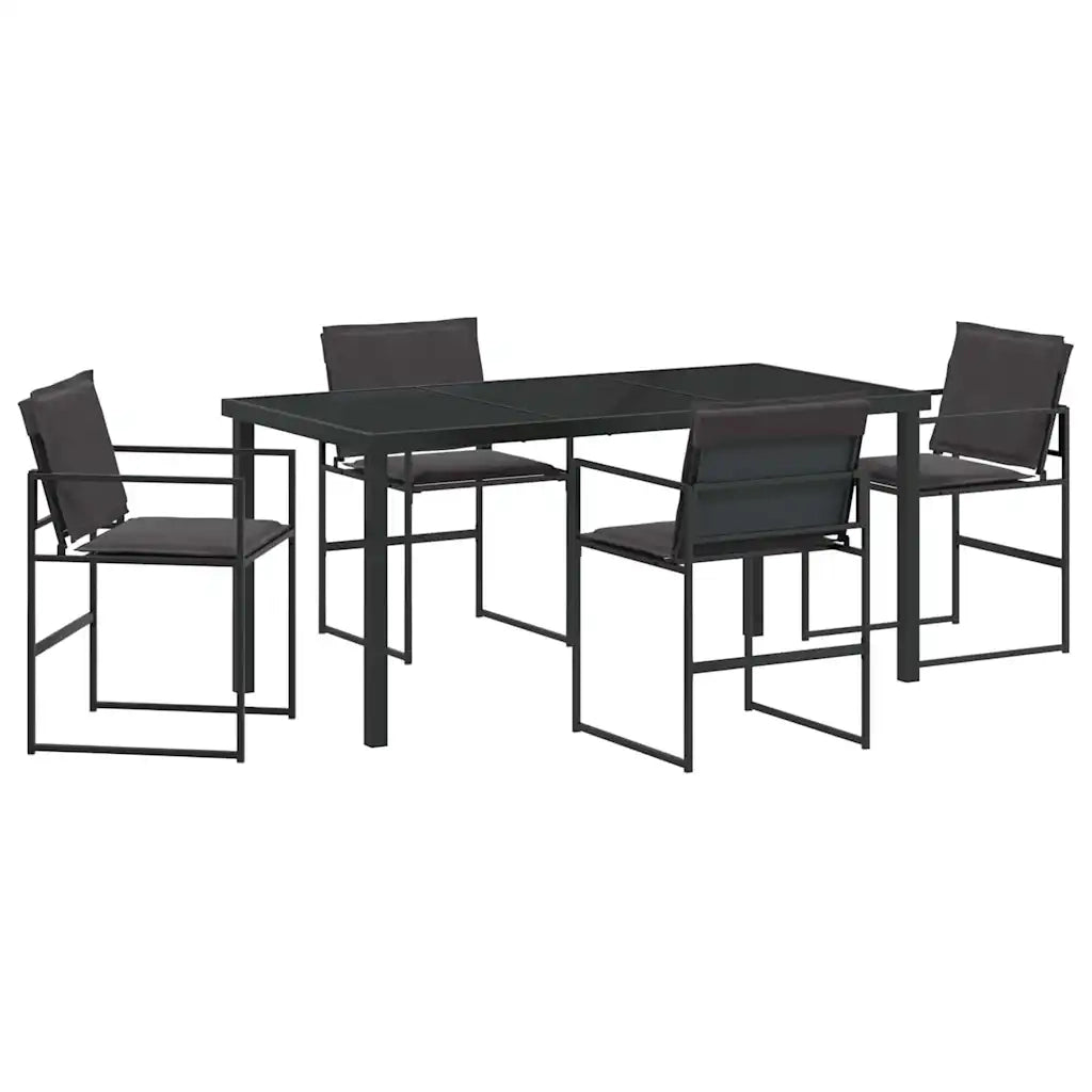 Set da Pranzo per Giardino 5 pcs Nero 3379334