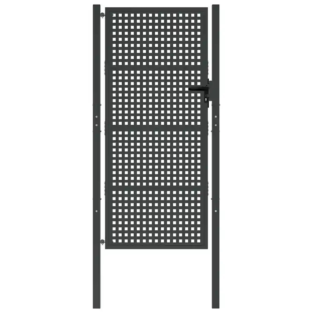 Cancello Giardino Antracite 105x225 cm in Acciaio