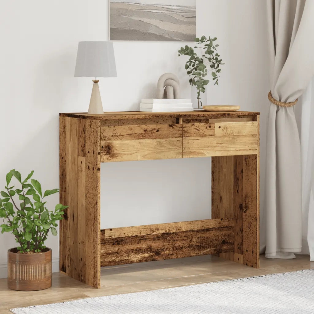 Tavolino Consolle-Tavolino da soggiorno-Tavolo Legno Vecchio 89x41x76,5 cm in Truciolato
