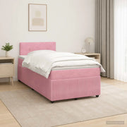 Letto box spring con materasso Rosa 120 x 190 cm Velluto 3451642