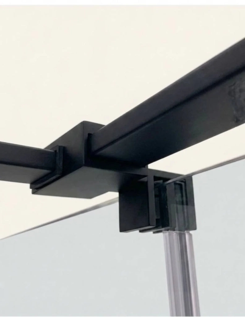 Box doccia CIRENE (KENNA) 1+1 con lato fisso laterale 170x70 cm Nero Barra Perpendicolare