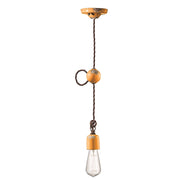 Sospensione Vintage Ceramica Gialla 1 Luce E27