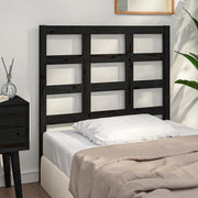 Testiera per Letto Nera 95,5x4x100 cm in Legno Massello di Pino