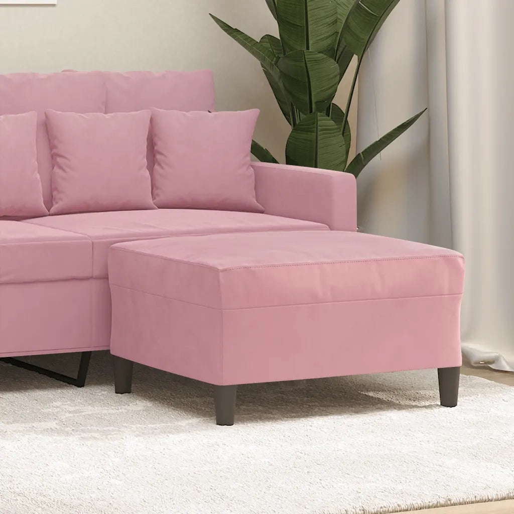 Poggiapiedi rosa 70x55x41 cm in Velluto 349320
