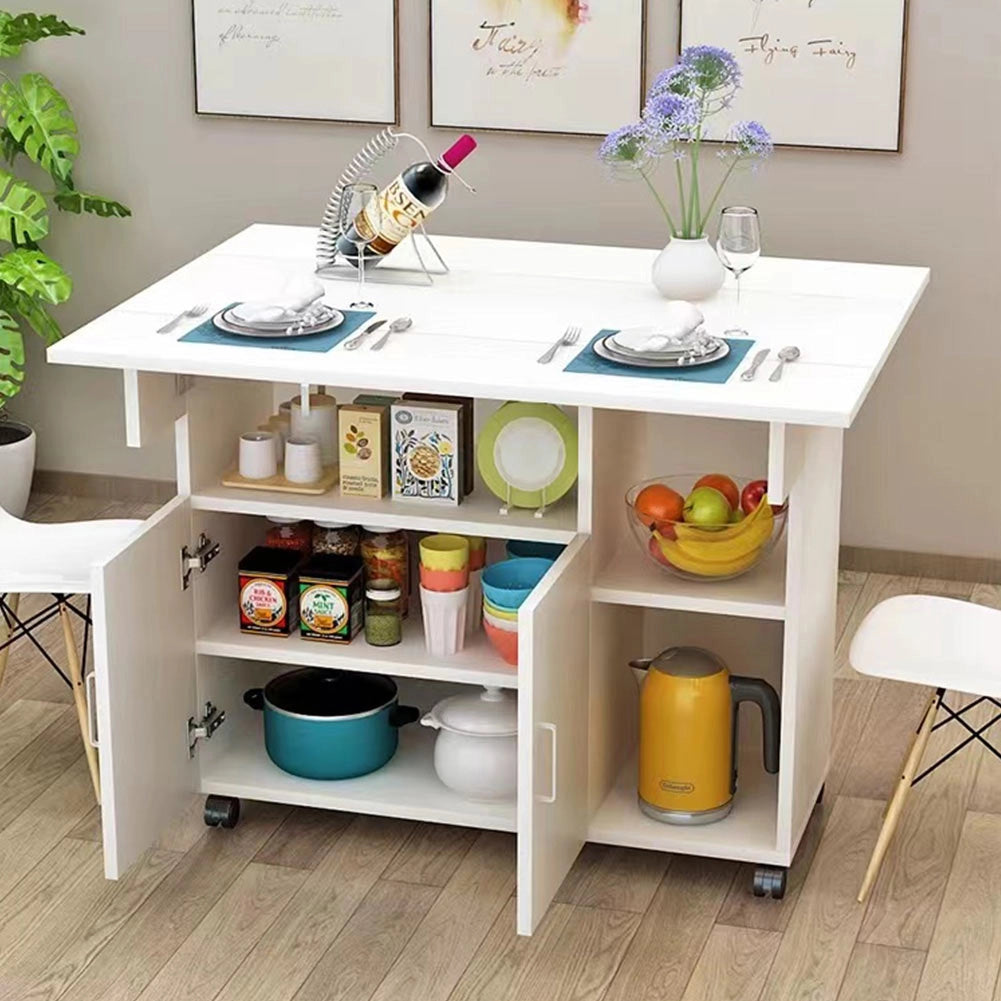 Tavolo Tavolino Mobile Cucina con Scaffali Armadietto Salvaspazio Portaoggetti
