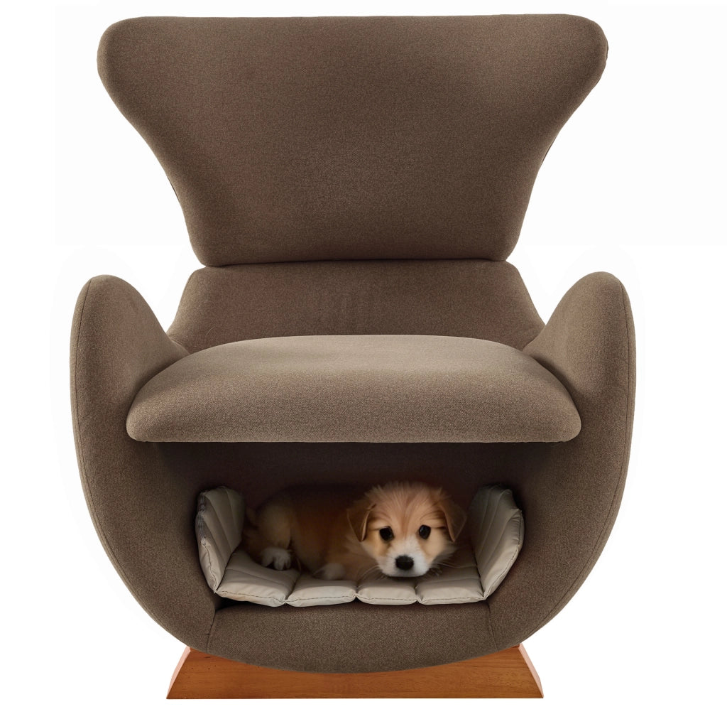Poltrona lounge marrone con rifugio per animali