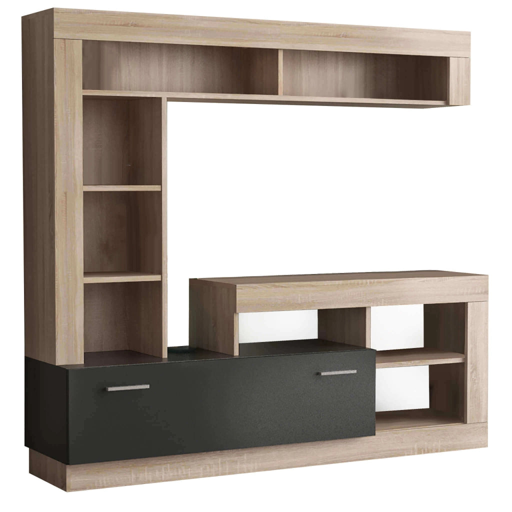 Parete Attrezzata per Soggiorno in Legno Composito cm 185x40x170 - GABE