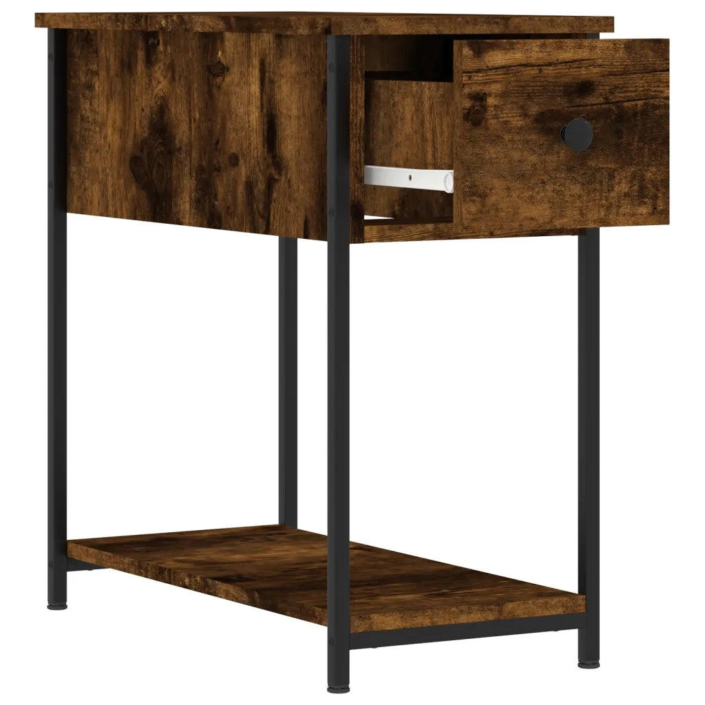 Set di 2 Comodini | Armadio da Notte | Mobiletto da notte Rovere Fumo 30x60x60 cm in Legno Multistrato