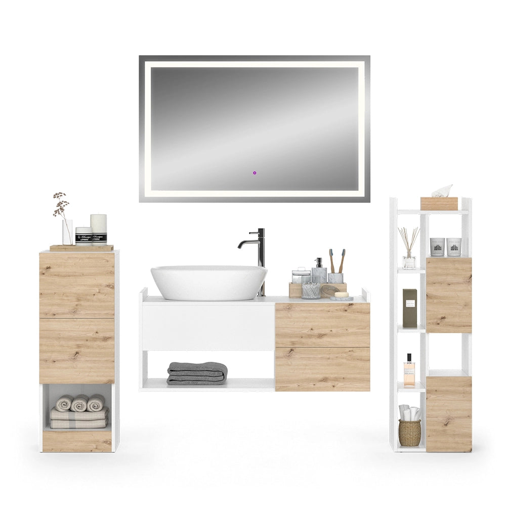 Vicco Set di mobili da bagno Bianco 4 parti