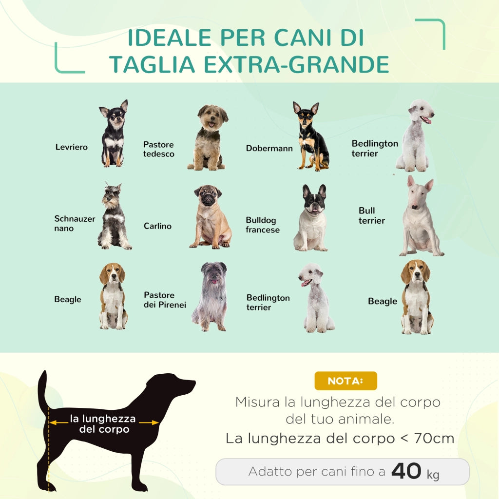 EasyComfort Lettino per Cani da Interno ed Esterno Capacità fino a 32kg con Tessuto Traspirante 130x90x20cm Nero