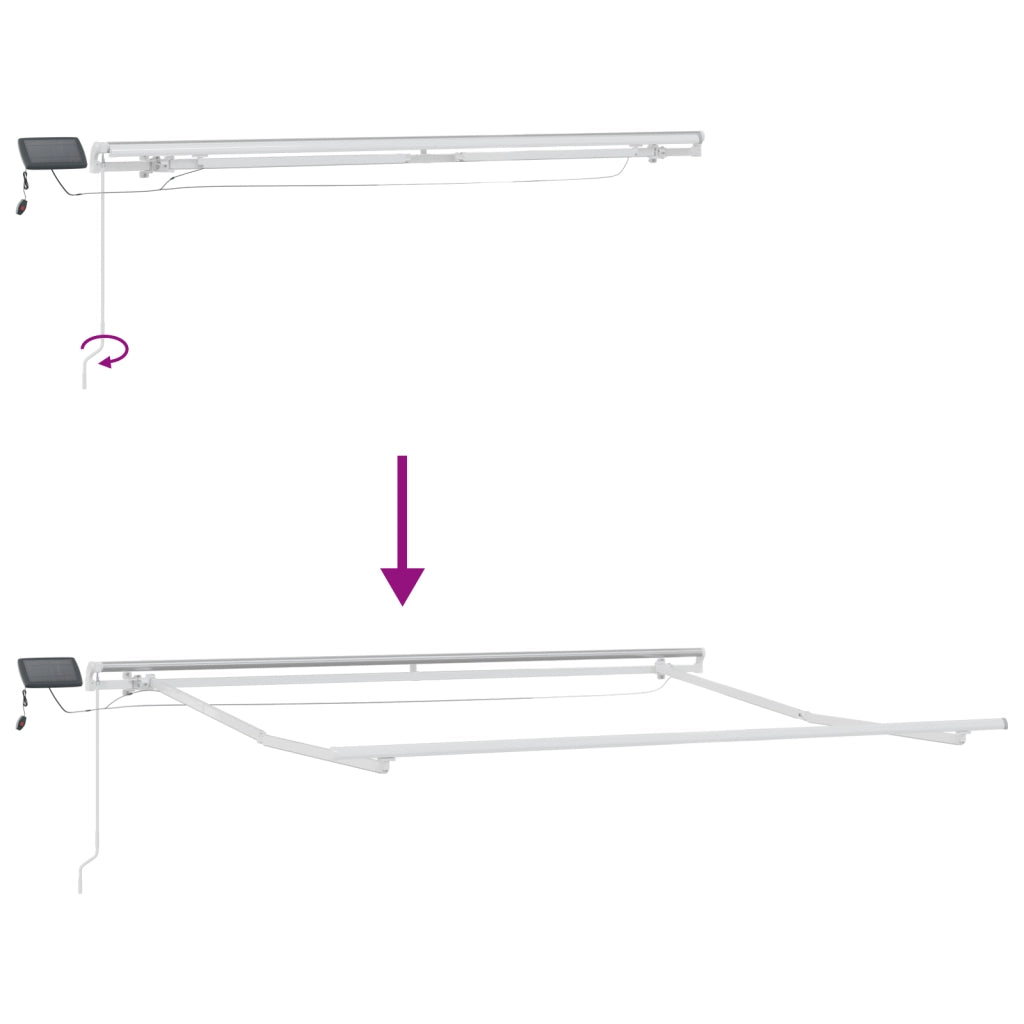 Tenda Retrattile Manuale con LED Bianca 350x250 cm