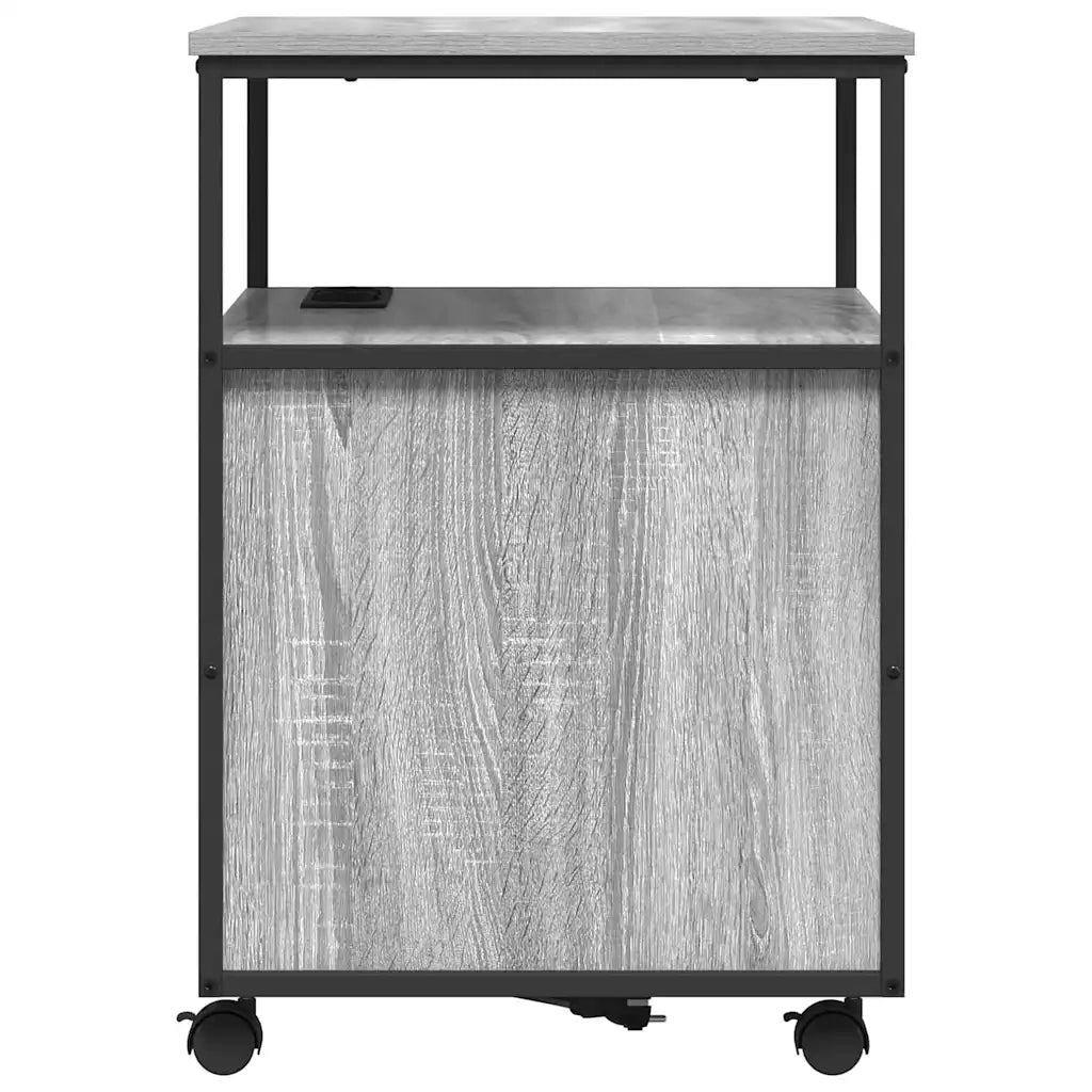 vidaXL Mobile per Ufficio con ruota Grigio sonoma 61 x 46 x 67 cm