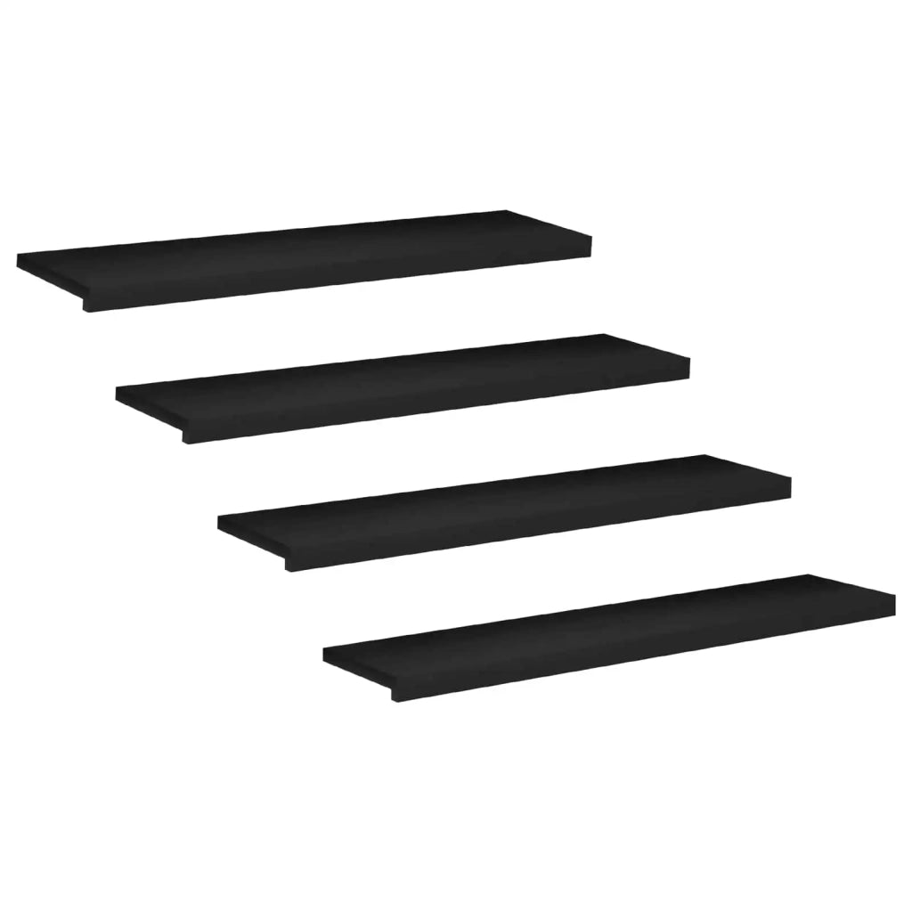 Tappeti per scale 4 pz 110 x 30 x 2 cm Nero 3446254