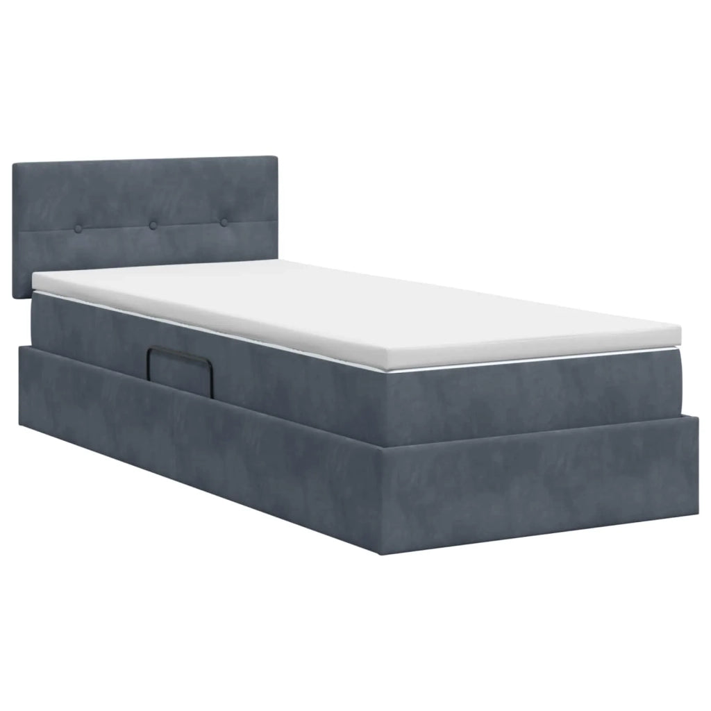 Letto con Contenitore Grigio Scuro 90 x 200 cm Velluto 3458782