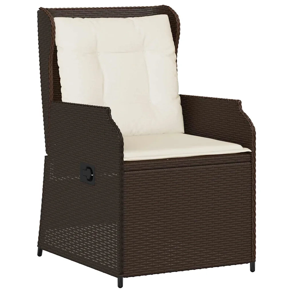 vidaXL Panchina da giardino con cuscino 2 pcs Marrone Poly Rattan