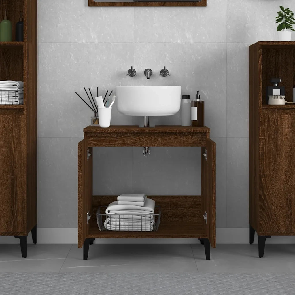 Mobile Lavabo Rovere Marrone 58x33x60 cm in Legno Multistratocod mxl 127645