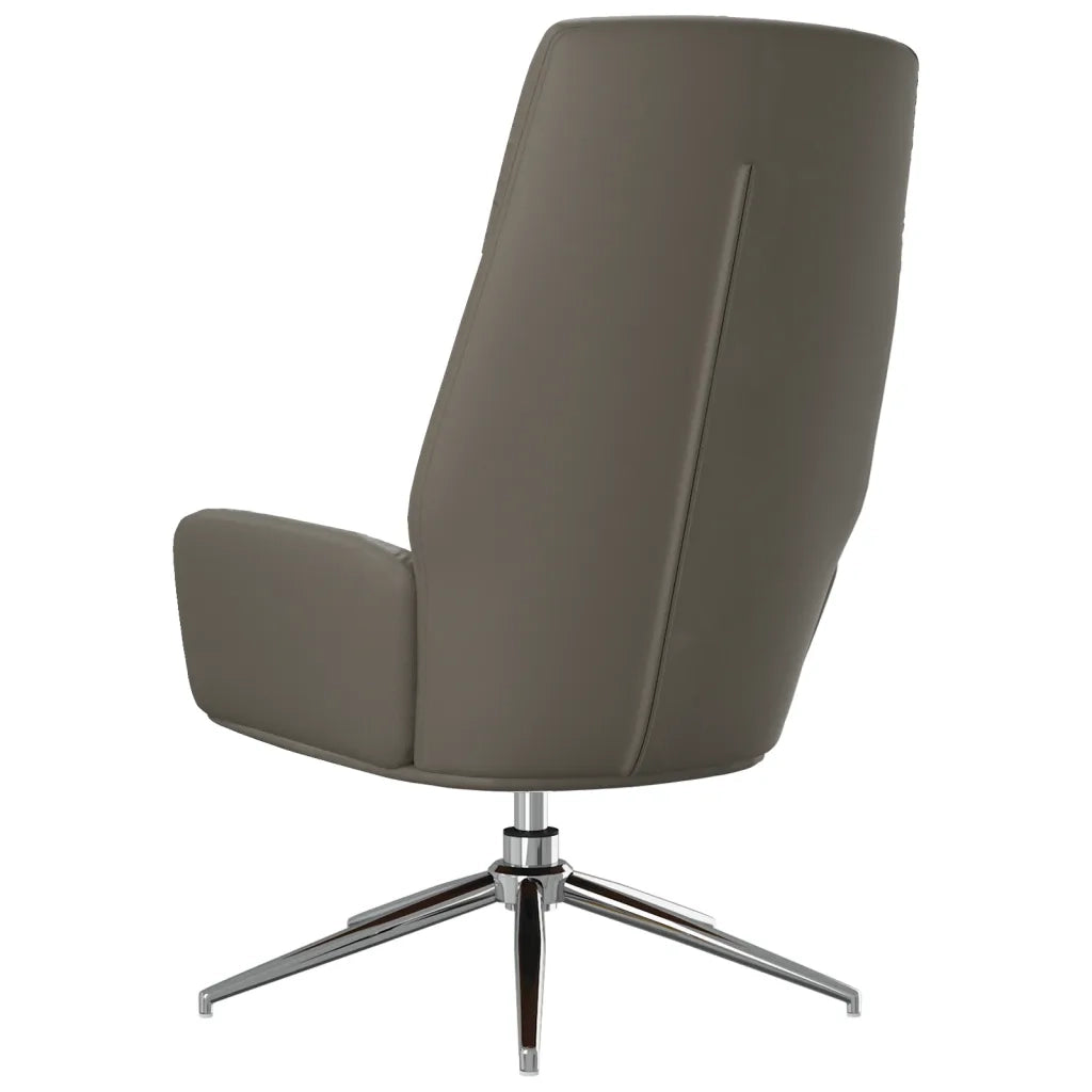 Sedia Relax Grigia in Vera Pelle 341287