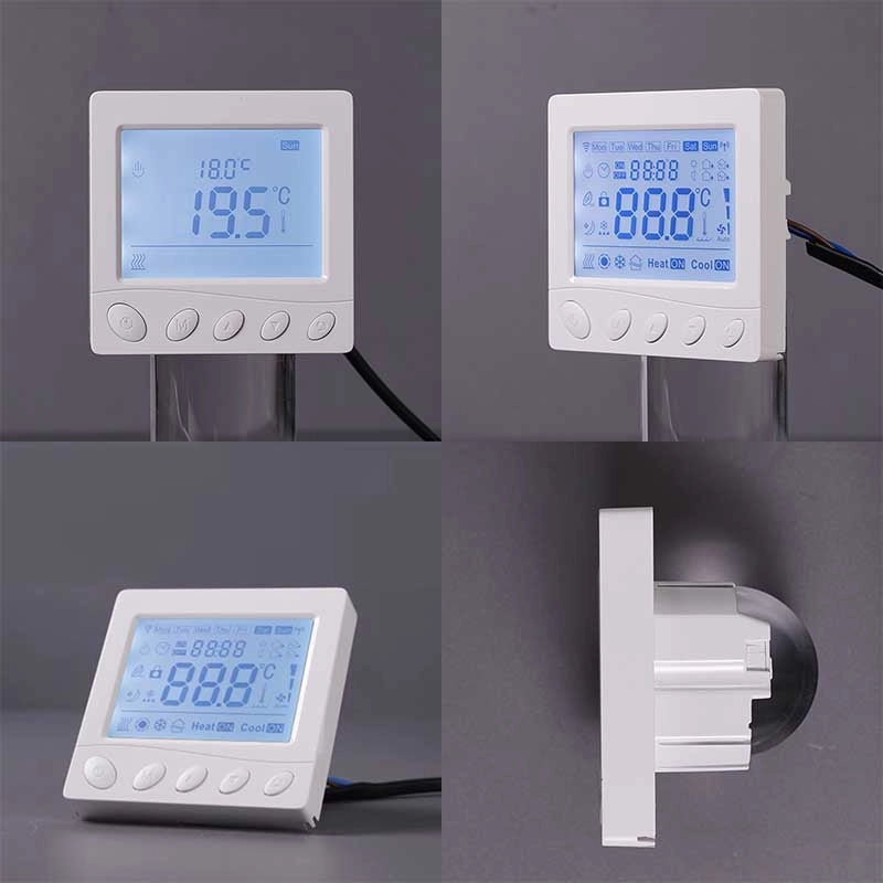 Termostato WIFI Con Bottone Protocollo WIFI 2.4G TUYA, Smart Life Quadrata Compatibile Con Scatola 502 Riscaldamento Caldaia a Gas Bianco 5A 95-240V IP20