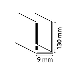 PROFILO BASSO CON GUARNIZIONE A SPILLO PER WALK-IN ESSENTIAL- cm 133 - Cromo- DHIMP- pezzi 1