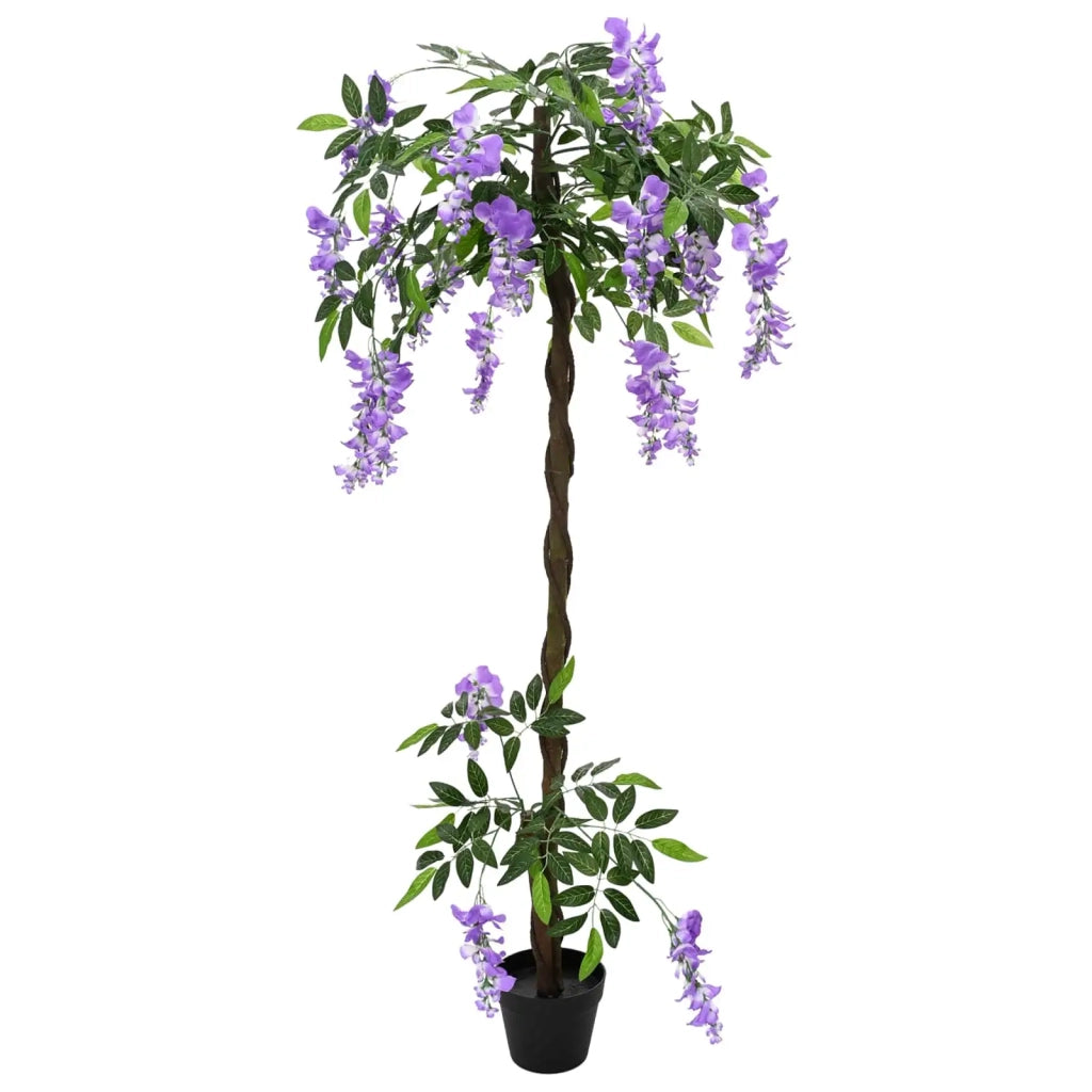 Albero di Fiori di Fagiolo Artificiale Viola 80 x 18 x 160 cm