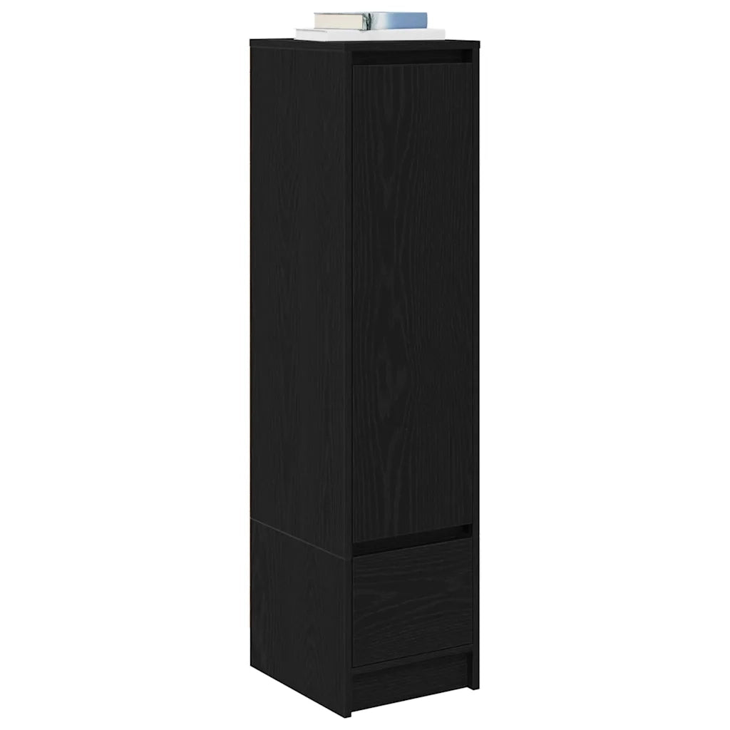 Credenza Rovere Nero 29,5x34x119,5 cm in Legno Multistrato 861653