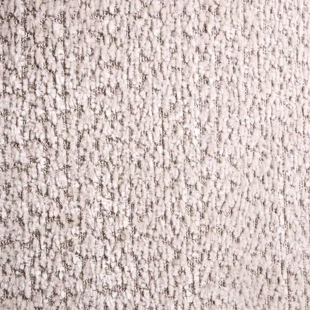 Poltrona Beige Poliestere Ciniglia con Braccioli Seduta Ampia Soggiorno Moderno