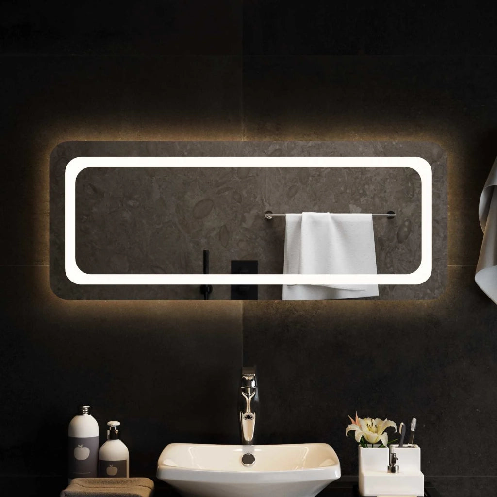 Specchio da bagno LED Trasparente 100 x 40 cm vetro temperato 42045841