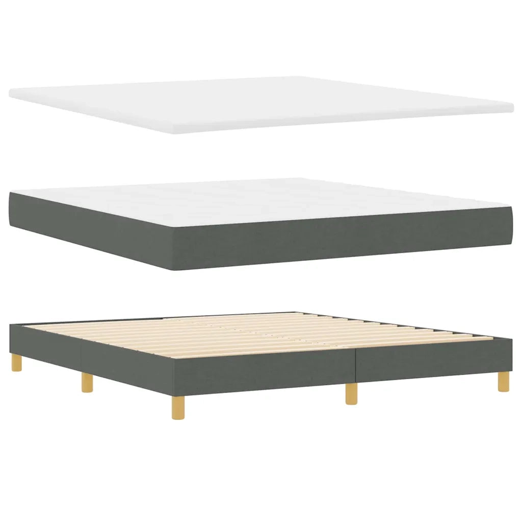 Letto a Sorgente LED Grigio scuro 180 x 200 cm Tessuto 3342535
