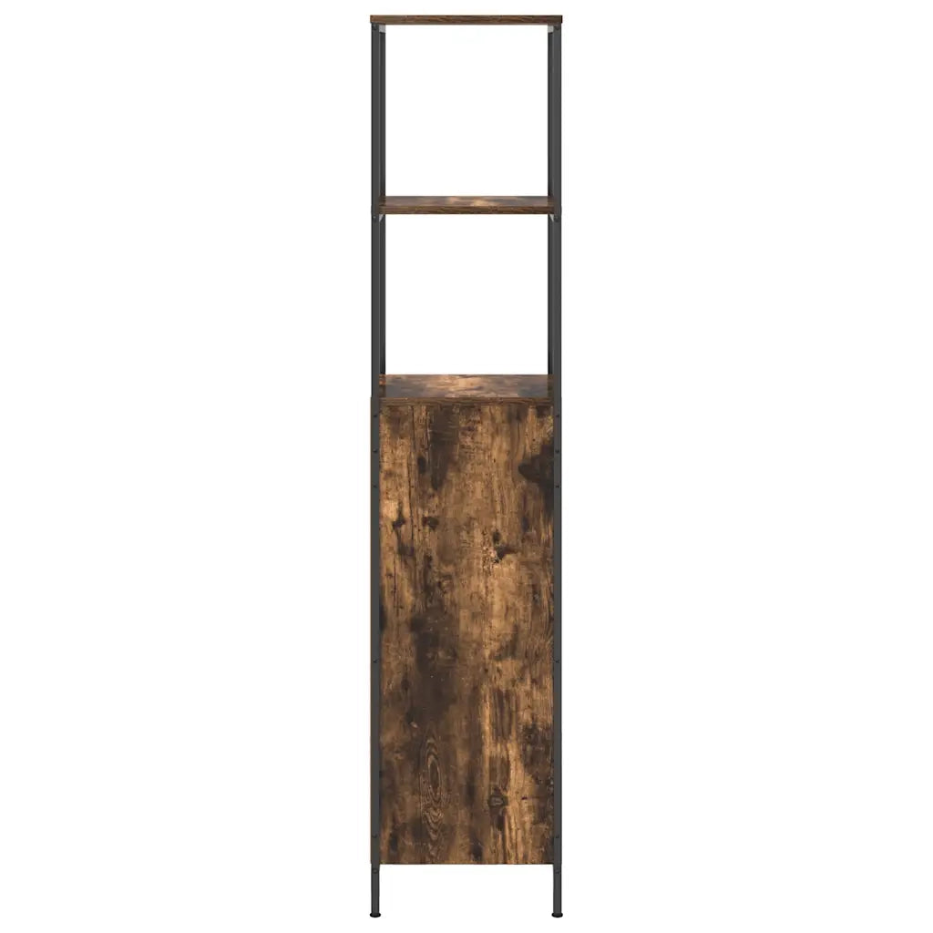 vidaXL Mobile da Bagno con Ripiani Rovere Fumo 36x35x165 cm