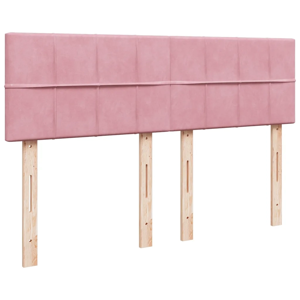 Giroletto a Molle con Materasso Rosa 160x200 cm in Velluto
