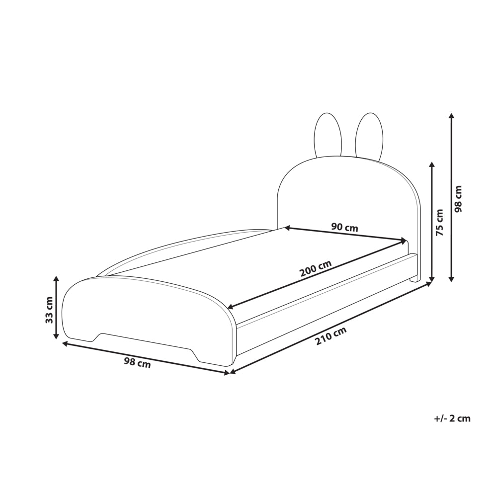 Letto Beige Beige Boucle Imbottito Telaio Poggiatesta 3ft EU Singolo Dimensione Camera da letto Bambini Camera Moderna Tradizionale