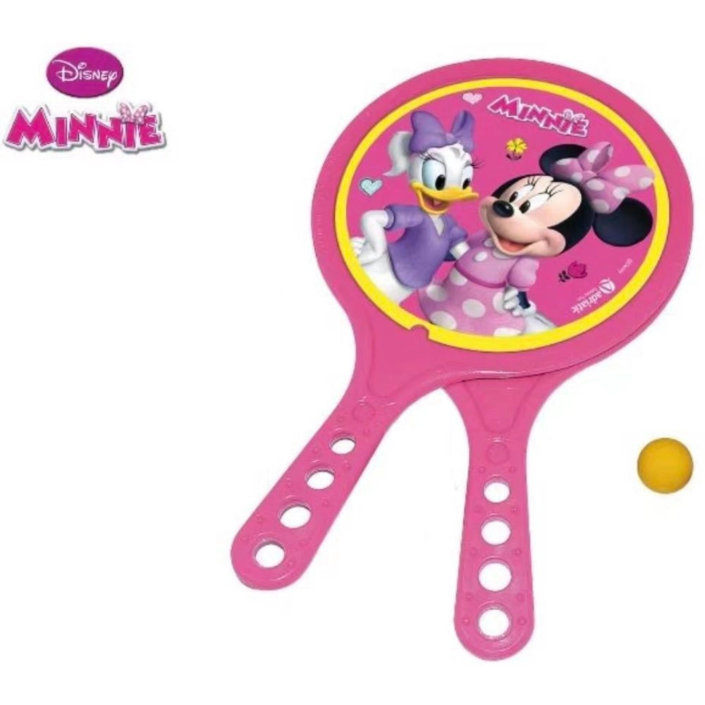 Trade Shop - Racchettoni Da Spiaggia Mare Minnie Disney Con Pallina Giocattolo Per Bambini -