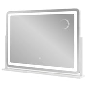 Specchio da trucco con luci, Specchio da tavolo 80 x 55 cm con specchio 10x ingrandente Bianco