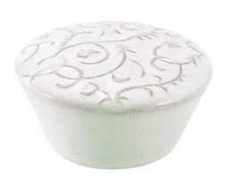 POMOLO PORCELLANA P 36 49X28 MM C/BUSSOLA- METAL STYLE- 4,0 pz