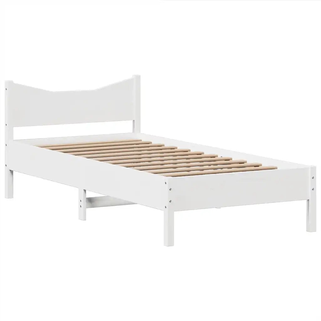 Giroletto senza Materasso Bianco 75x190 Legno Massello di Pino