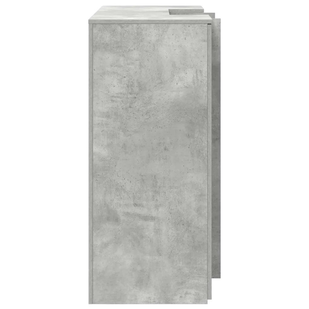 vidaXL Banco Reception Grigio Cemento 135x50x103,5cm Legno Multistrato