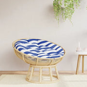 Cuscino Rotondo Righe Blu Bianche Ø 100x11 cm in Tessuto Oxford 361977