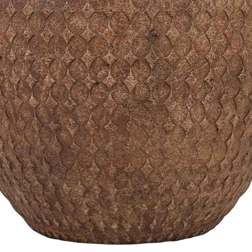 Vaso fibra di vetro marrone rossastro 33x33x33 cm