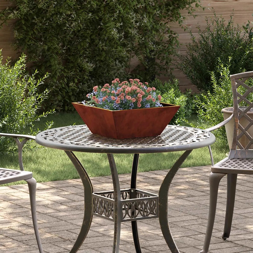 Fioriere | Cassetta per fiori | Vaso da giardino 5 pz Ruggine 40 x 40 x 15 cm