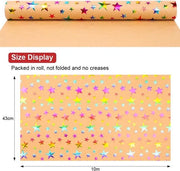 Papier di carta Kraft per confezioni con stelle colorate - riciclabile per compleanni, Natale, battesimi e altro