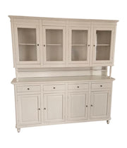 Cristalliera arte povera 4 porte legno shabby avorio 196x43x208h (736) - Mobili 2G