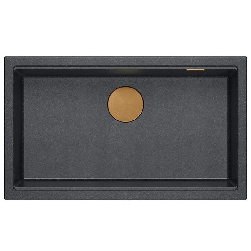 Lavello In Granito Logan 110 Black Metallic Tappo acciaio