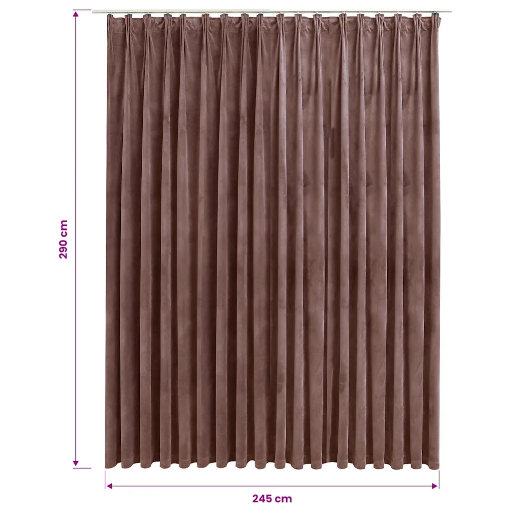 Tenda Oscurante con Ganci Velluto Rosa Antico 290x245 cm 134527