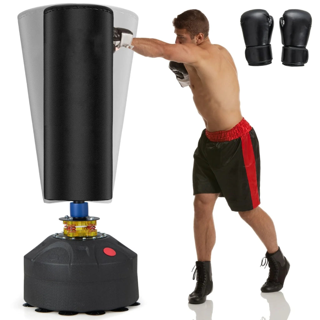 Sacco da boxe autoportante 50 x 50 x 173 cm con sistema ammortizzante per un allenamento confortevole nero PU 20_0021133