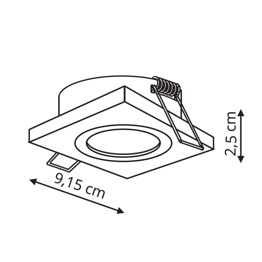 Faretto incasso Metis quadrato GU10 bianco Light Prestige